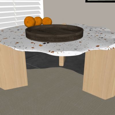 奶油风异形茶几 茶杯水杯托盘