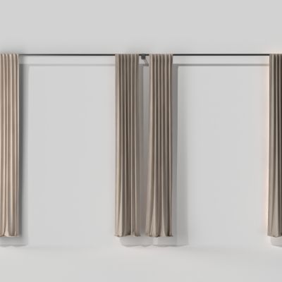 现代棉布窗帘杆窗帘