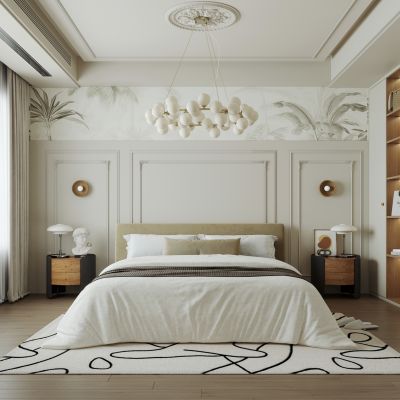 法式家居卧室 主卧 飘窗卧室