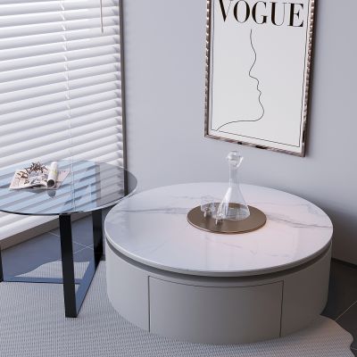 玻璃圆几边几 北欧大理石茶几