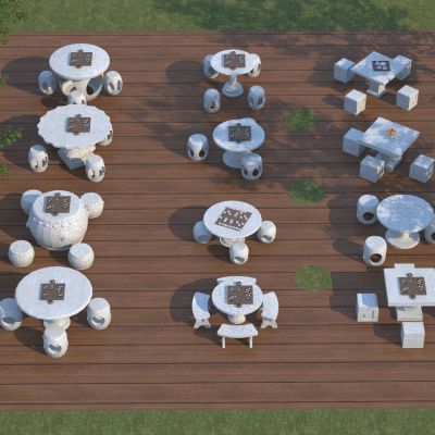  现代户外下棋桌椅