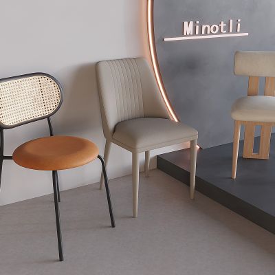 实木餐椅靠背椅 藤编单椅软包椅