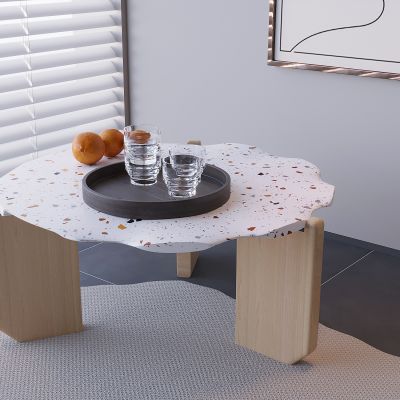 奶油风异形茶几 茶杯水杯托盘