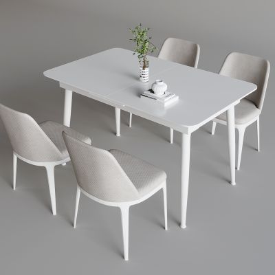 北欧奶油风餐桌椅 实木餐桌椅靠背椅