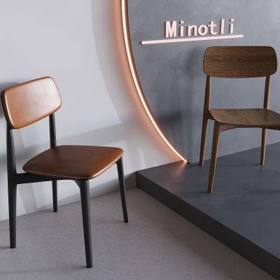 中古风实木餐椅 意式单椅靠背椅