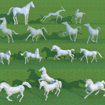 现代雕塑小品 雕塑马