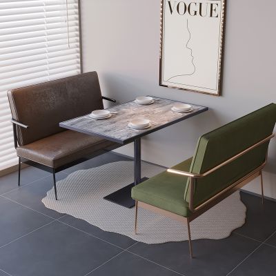 餐厅卡座软包沙发 咖啡厅卡座沙发 实木餐桌