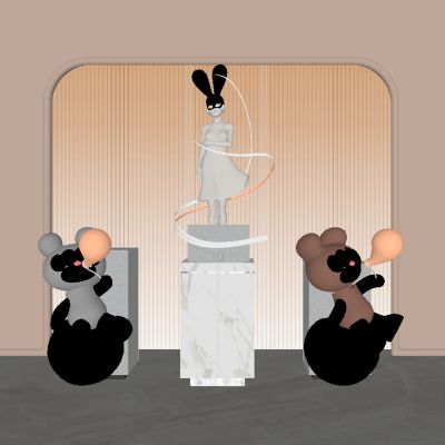 现代雕塑公仔饰品摆件