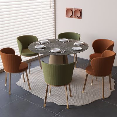 北欧酒店餐桌椅 大理石餐桌靠背椅