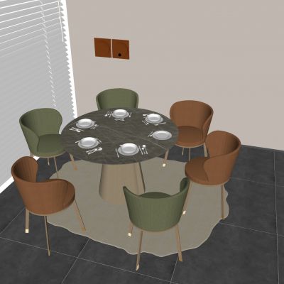 北欧酒店餐桌椅 大理石餐桌靠背椅