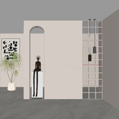 现代玄关过道 隔断