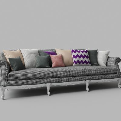 欧式布艺多人沙发