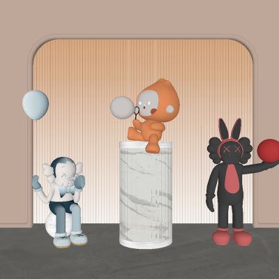 现代雕塑公仔饰品摆件