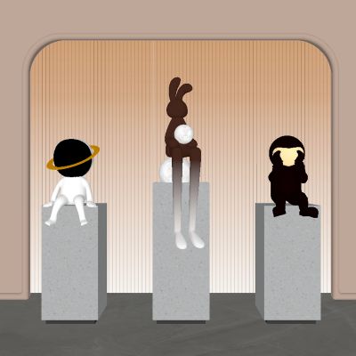 现代雕塑公仔饰品摆件