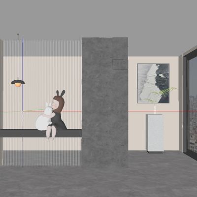 现代玄关过道 隔断