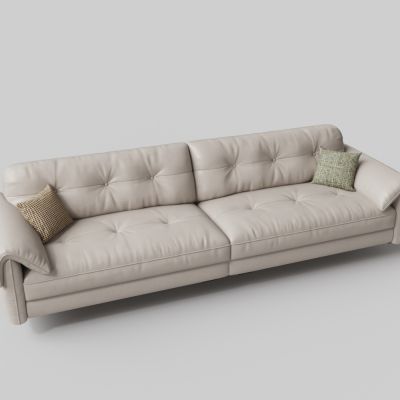 现代皮革多人沙发