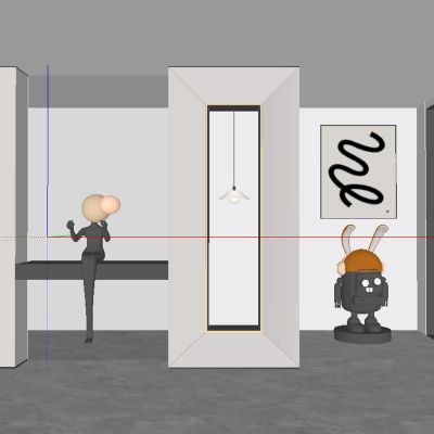 现代玄关过道 隔断