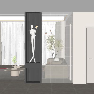 现代玄关过道 隔断