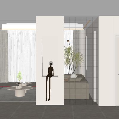 现代玄关过道 隔断