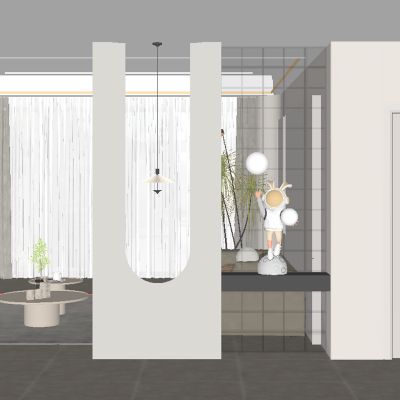 现代玄关过道 隔断