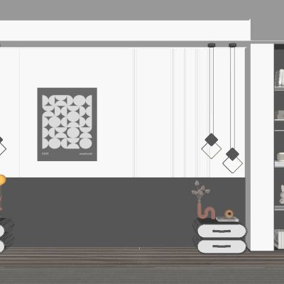 现代卧室背景墙