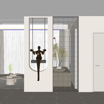 现代玄关过道 隔断