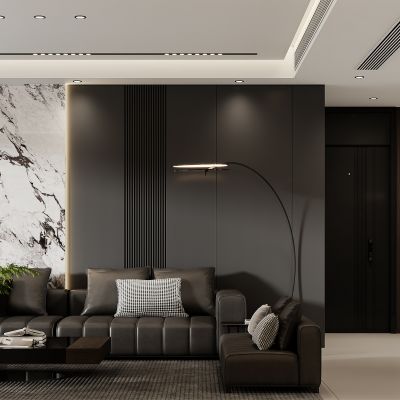 现代黑白灰客餐厅