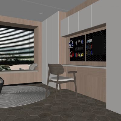 现代书房 无主灯书房 书柜组合 书桌组合 