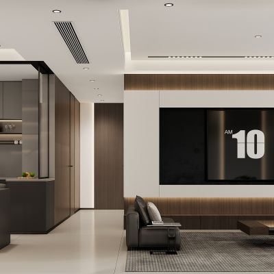 现代黑白灰客餐厅