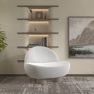 现代单人绒布沙发