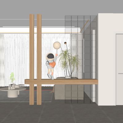 现代玄关过道 隔断