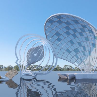 现代简约雕塑小品 