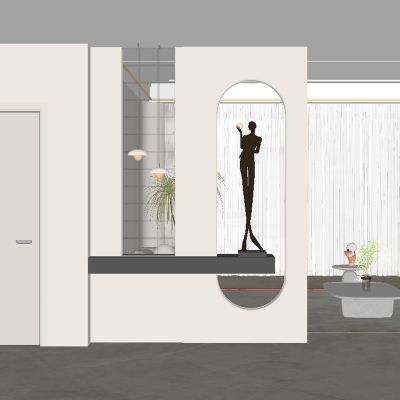 现代玄关过道 隔断