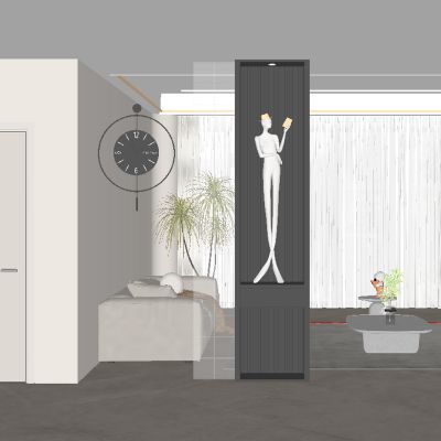 现代玄关过道 隔断