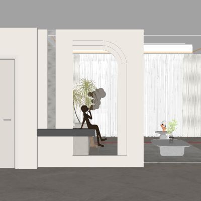 现代玄关过道 隔断