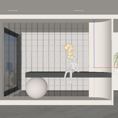 现代玄关过道 隔断