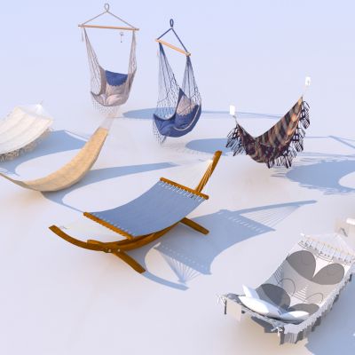 现代户外吊椅组合 