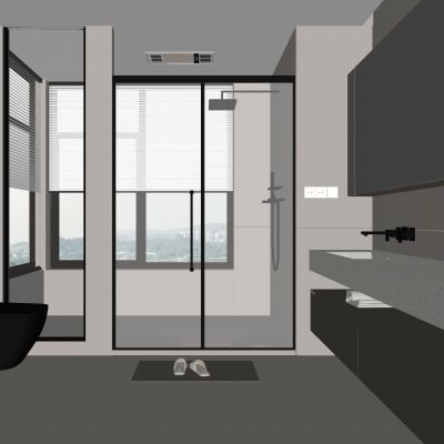 现代卫生间 浴室柜 洗脸盆 镜柜 马桶