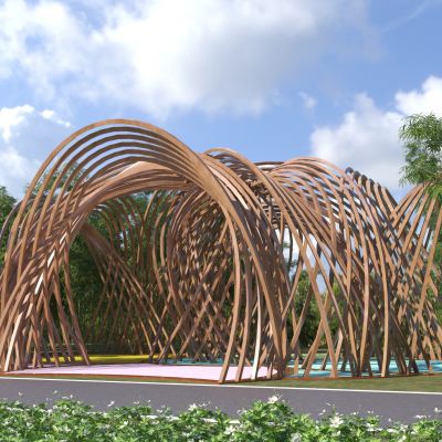 现代异形廊架 休闲廊架 