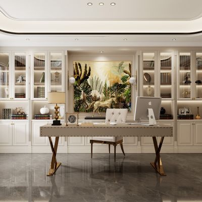 简欧书房，书房