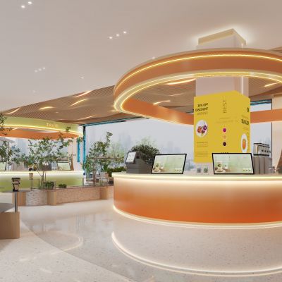 现代商场休息区专柜店铺 中岛3D模型