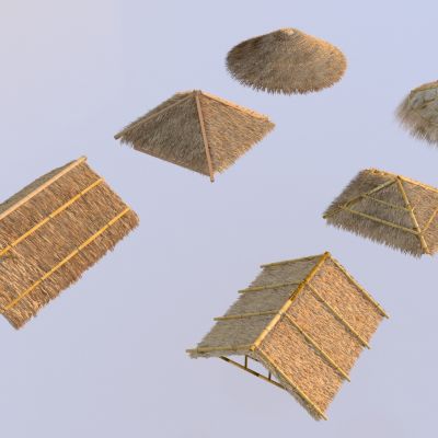 现代茅草屋顶 屋檐 