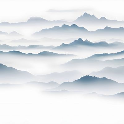 新中式山水背景墙壁画壁纸