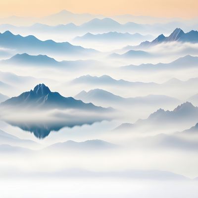 新中式山水背景墙壁画壁纸