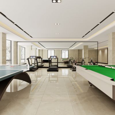 现代健身房休闲区