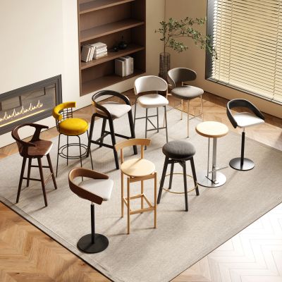 现代简约吧椅 皮椅 不锈钢椅 木椅 布椅 现代吧椅组合