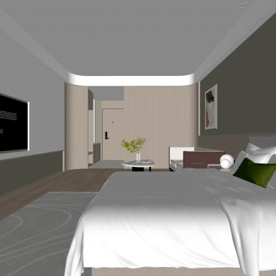 现代酒店客房 大床房 酒店房间 标间 宾馆 酒店卫生间 酒店电话 床头柜