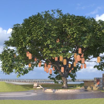 中式古树 许愿树 乡村老树 大榕树 祈福古树 