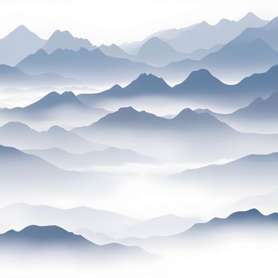 新中式山水背景墙壁画壁纸