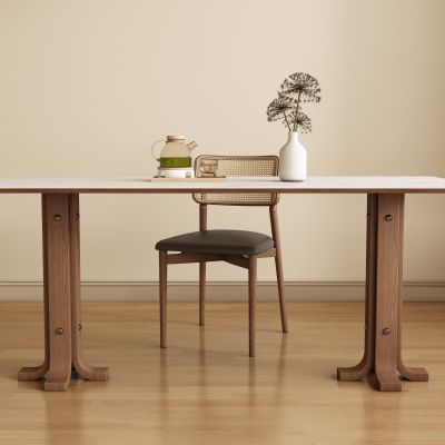 现代中古风长餐桌椅